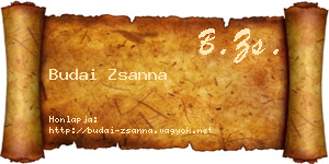 Budai Zsanna névjegykártya